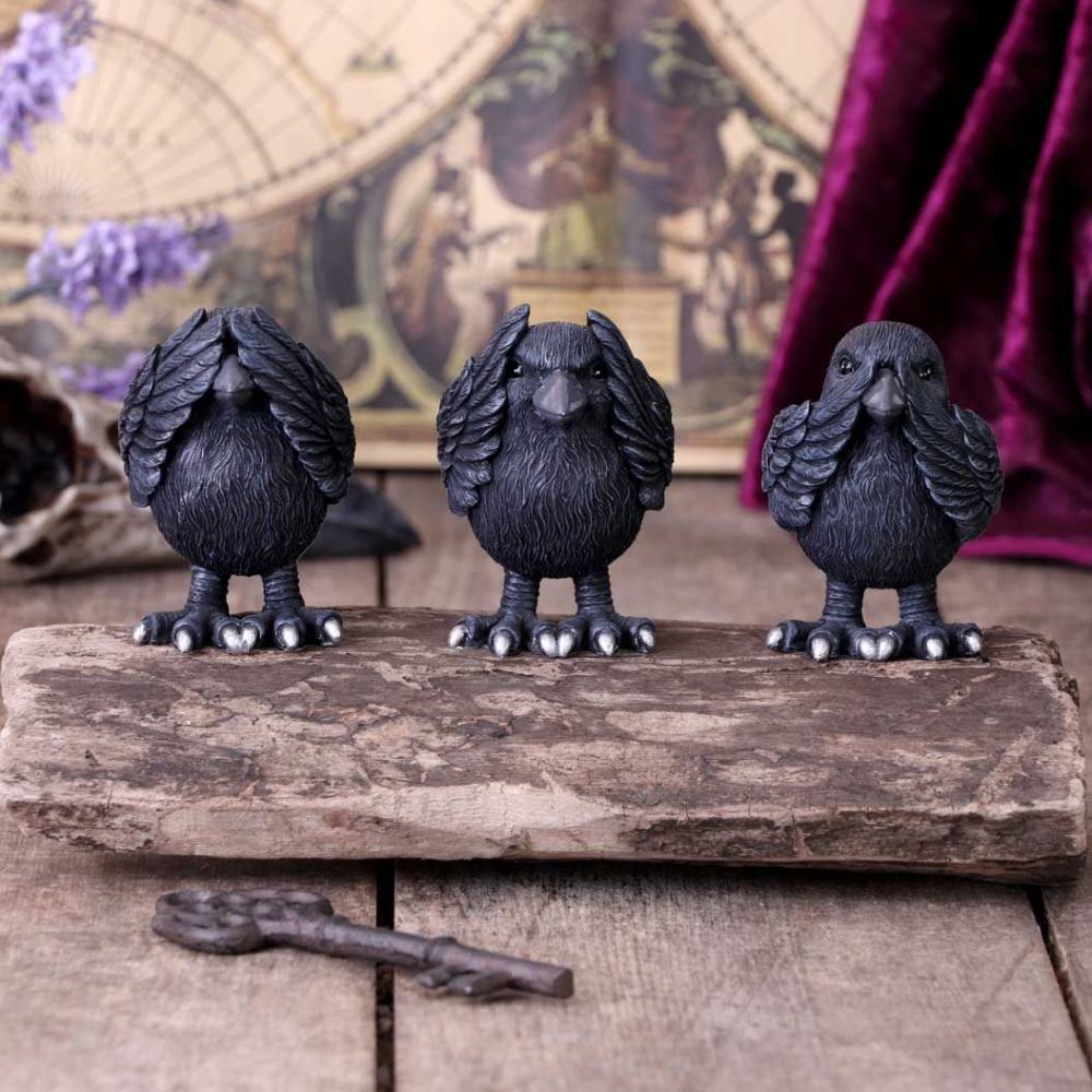 Nemesis Now - Three Wise Ravens 8.7cm Beeldjes/figuren - Zwart